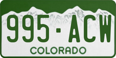 CO license plate 995ACW