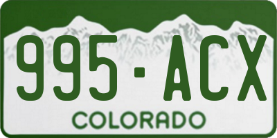 CO license plate 995ACX