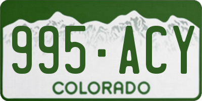 CO license plate 995ACY