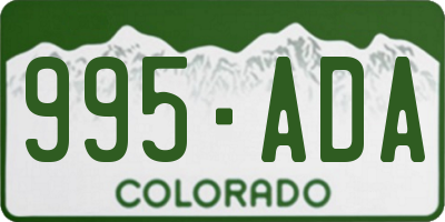 CO license plate 995ADA