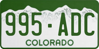 CO license plate 995ADC