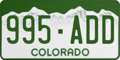 CO license plate 995ADD