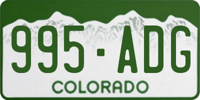 CO license plate 995ADG
