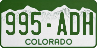CO license plate 995ADH