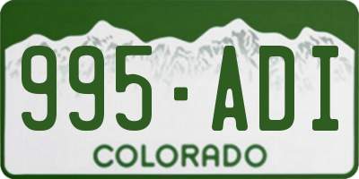 CO license plate 995ADI