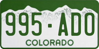 CO license plate 995ADO