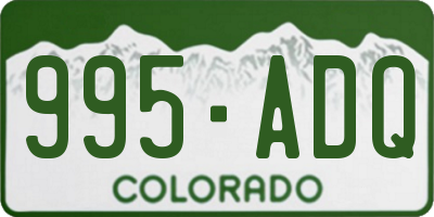 CO license plate 995ADQ