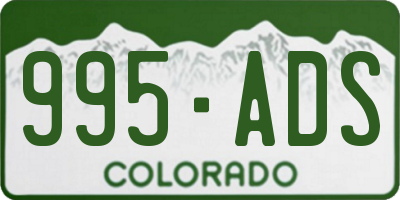 CO license plate 995ADS