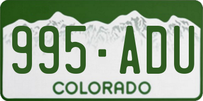 CO license plate 995ADU