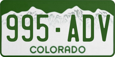 CO license plate 995ADV
