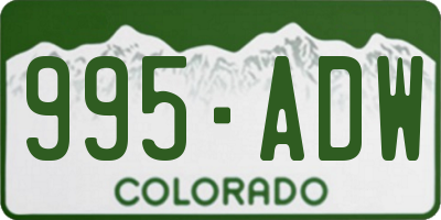 CO license plate 995ADW