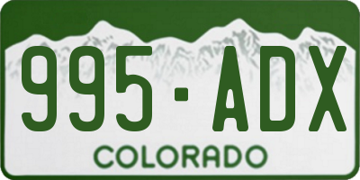 CO license plate 995ADX