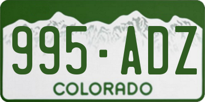 CO license plate 995ADZ