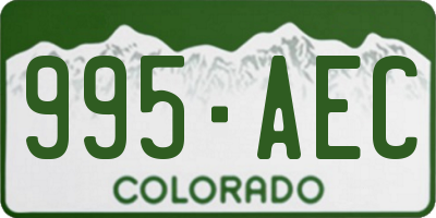 CO license plate 995AEC