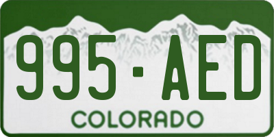 CO license plate 995AED