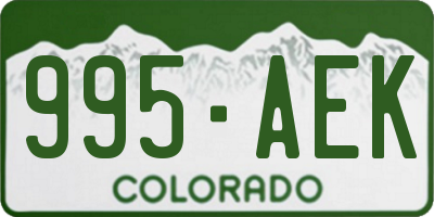 CO license plate 995AEK