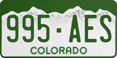 CO license plate 995AES