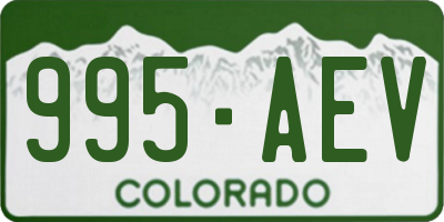 CO license plate 995AEV