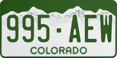 CO license plate 995AEW