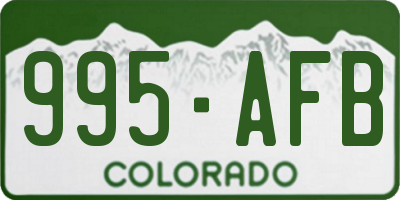 CO license plate 995AFB