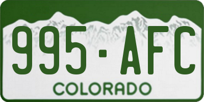 CO license plate 995AFC