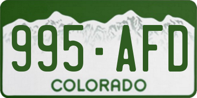 CO license plate 995AFD