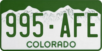 CO license plate 995AFE