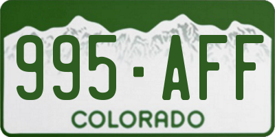 CO license plate 995AFF