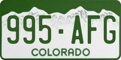 CO license plate 995AFG