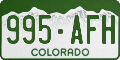 CO license plate 995AFH