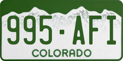 CO license plate 995AFI