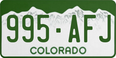 CO license plate 995AFJ