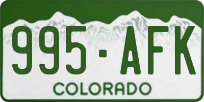 CO license plate 995AFK