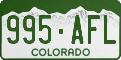 CO license plate 995AFL