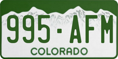 CO license plate 995AFM
