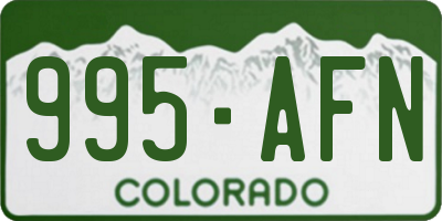CO license plate 995AFN