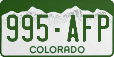 CO license plate 995AFP