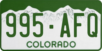 CO license plate 995AFQ