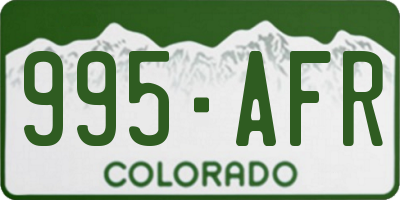 CO license plate 995AFR