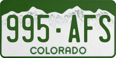 CO license plate 995AFS