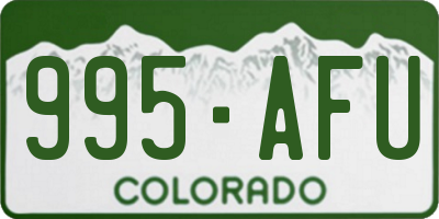CO license plate 995AFU