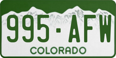 CO license plate 995AFW