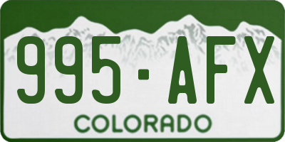 CO license plate 995AFX