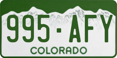 CO license plate 995AFY