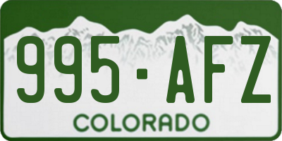 CO license plate 995AFZ