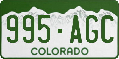 CO license plate 995AGC