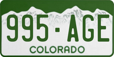 CO license plate 995AGE