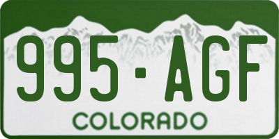 CO license plate 995AGF