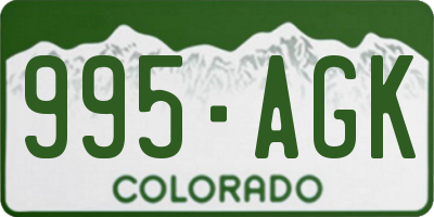 CO license plate 995AGK
