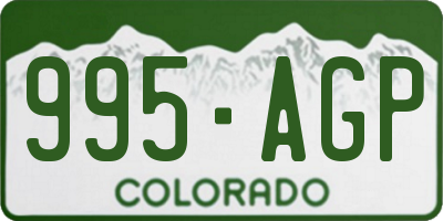 CO license plate 995AGP